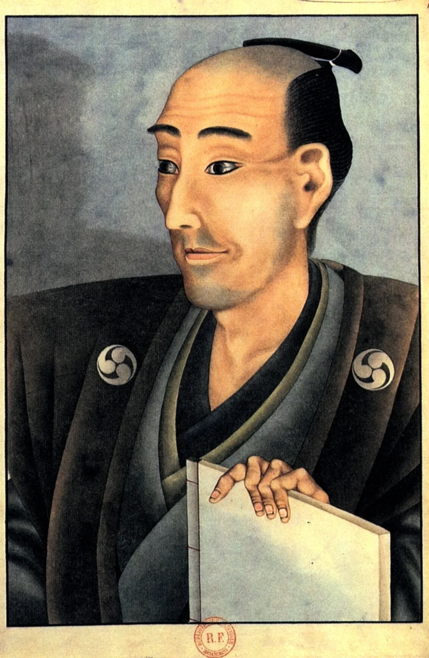 Portrait of a man of noble birth with a book, Katsushika Hokusai