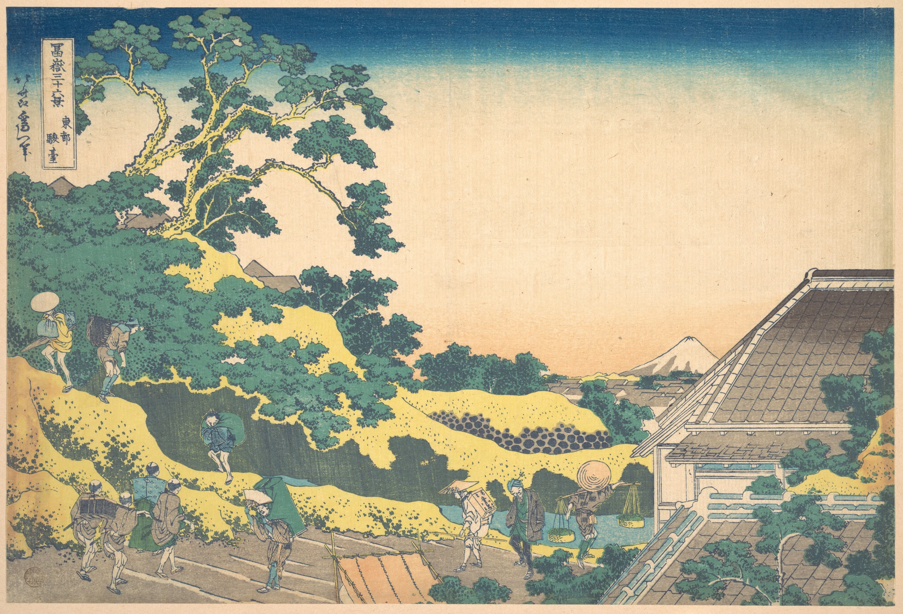 Surugadai in Edo (Tōto Sundai), from the series Thirty-six Views of Mount Fuji (Fugaku sanjūrokkei), Katsushika Hokusai