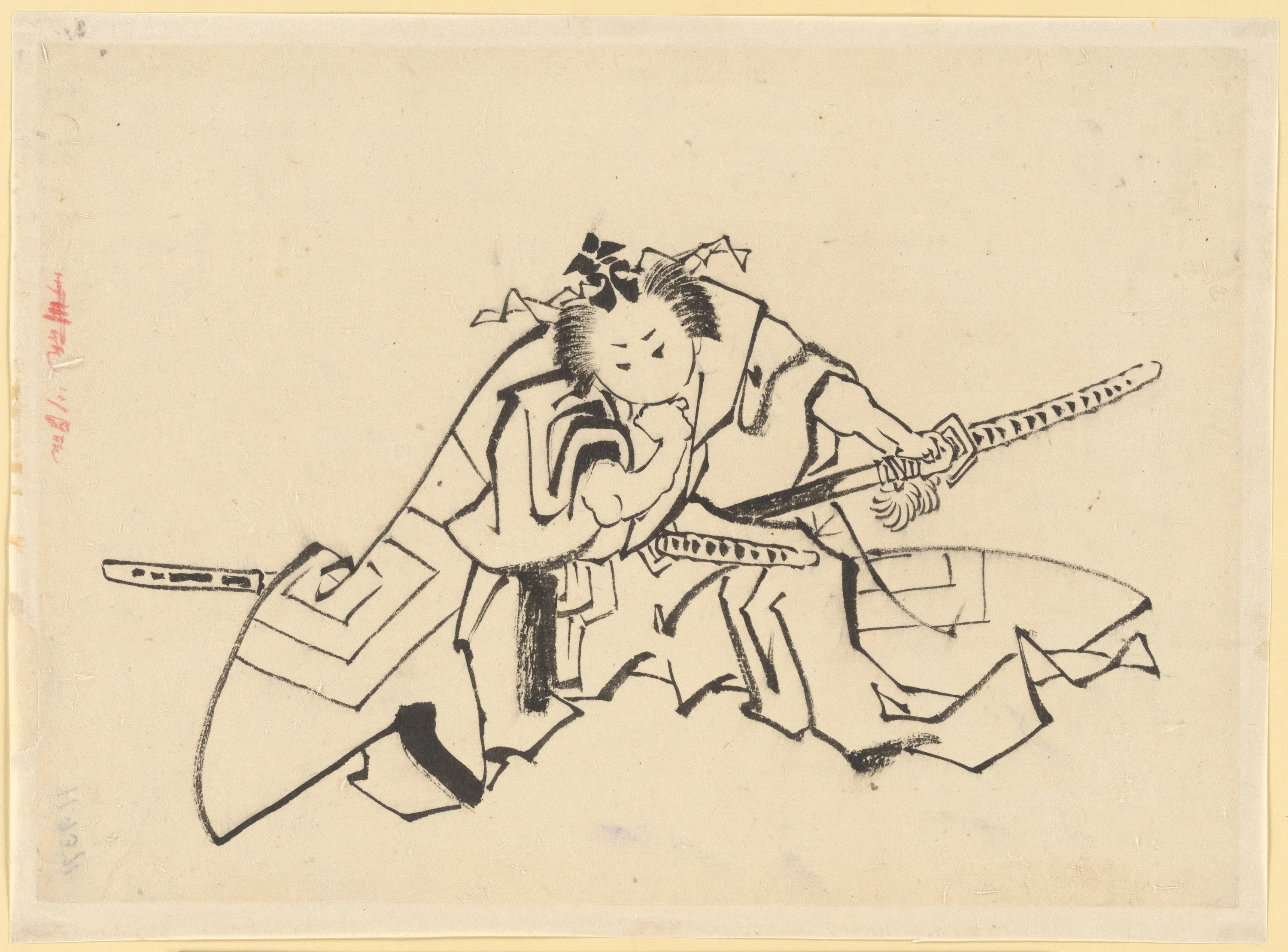 The Actor Danjuro as Shibaraku, Katsushika Hokusai