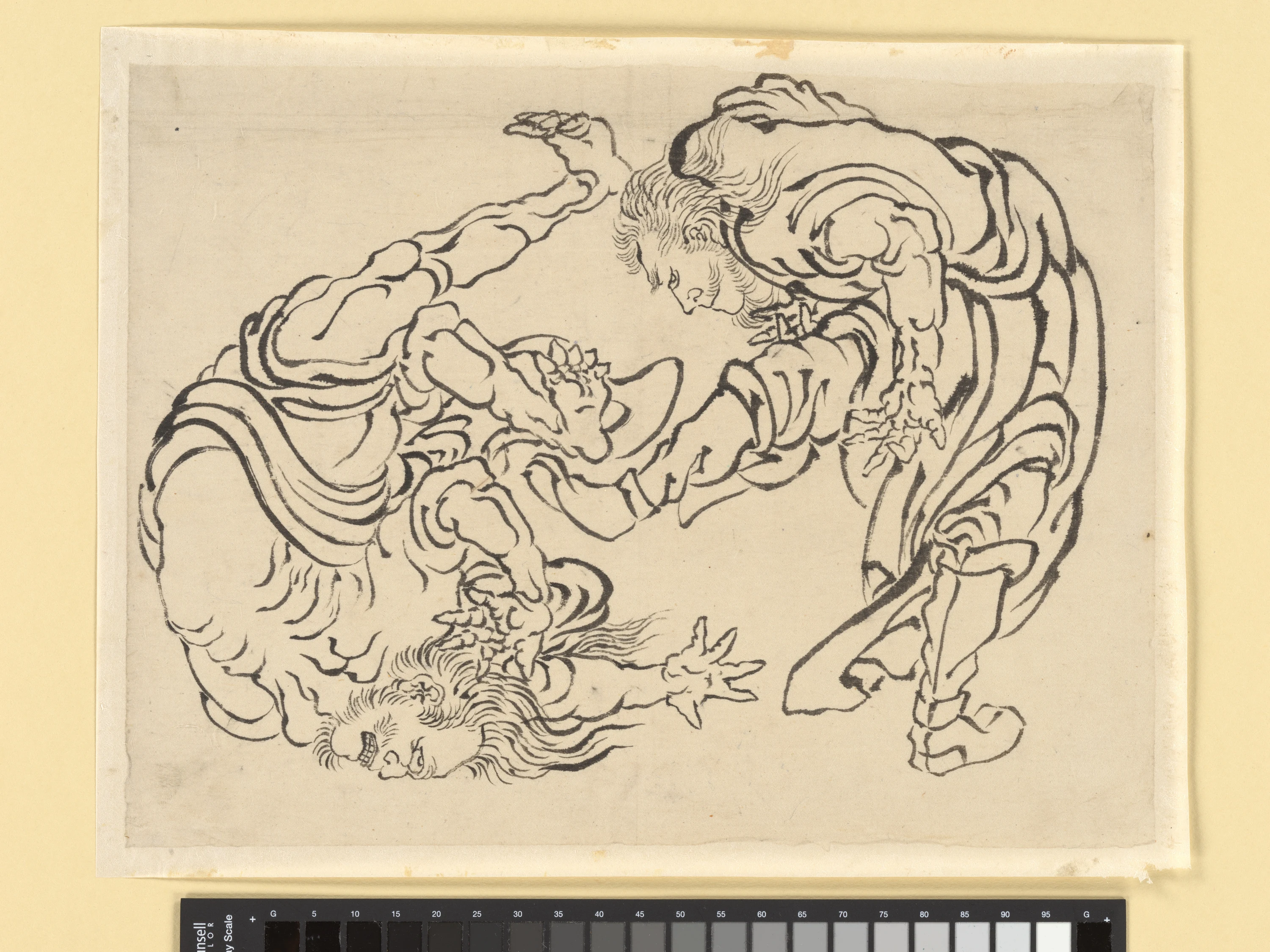 Two Wrestlers, Katsushika Hokusai