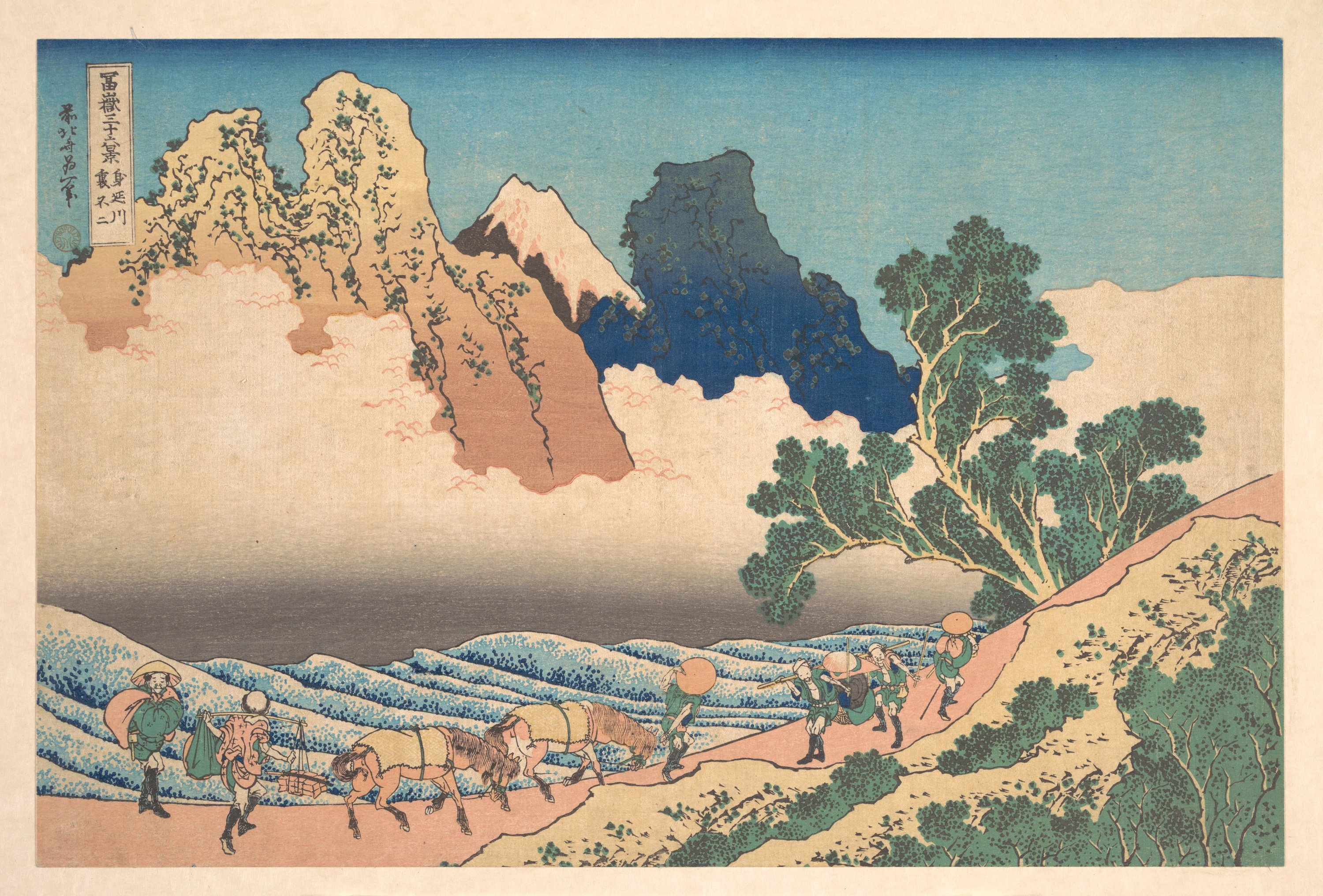 View from the Other Side of Fuji from the Minobu River (Minobugawa ura Fuji), from the series Thirty-six Views of Mount Fuji (Fugaku sanjūrokkei), Katsushika Hokusai