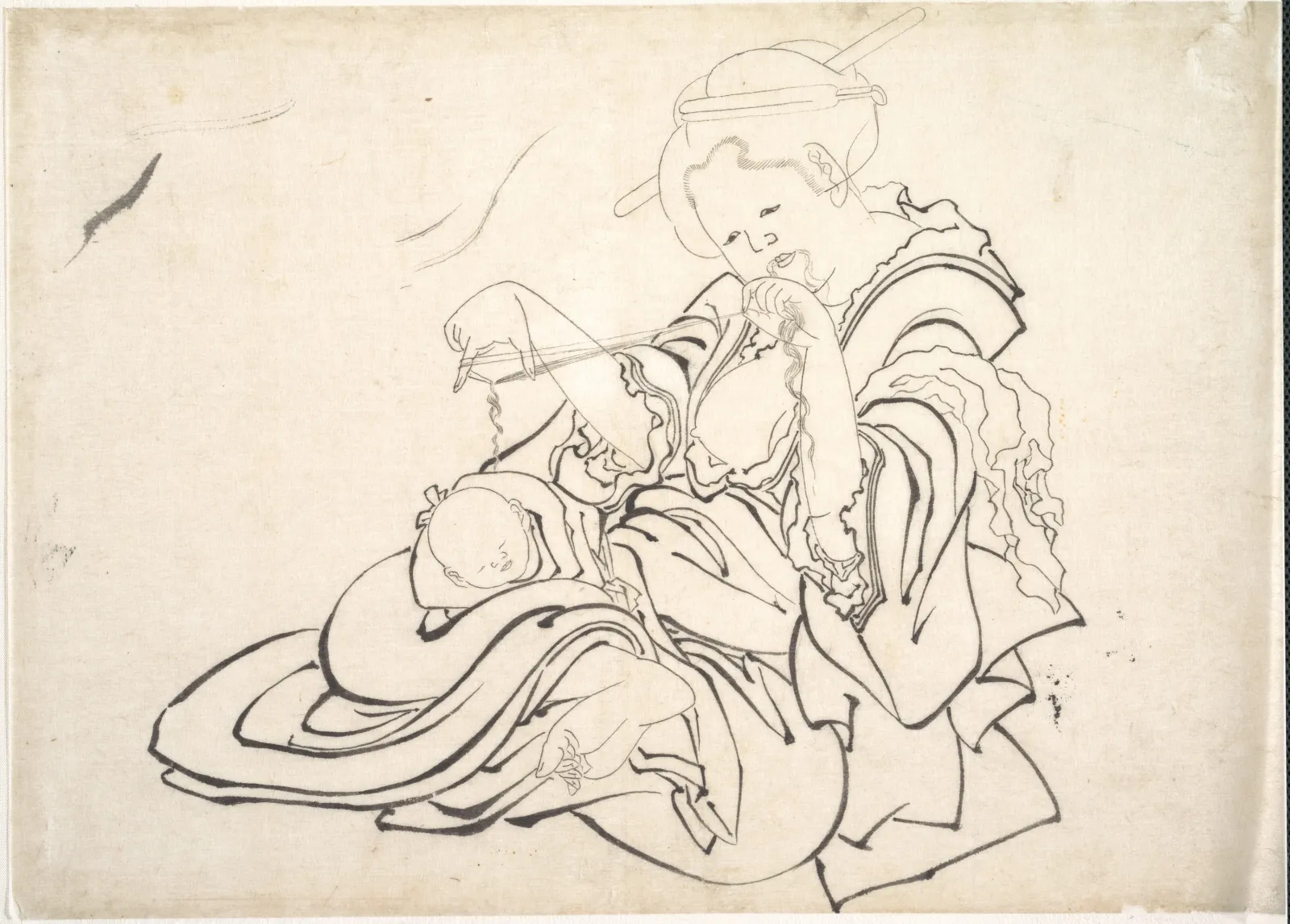 A Woman and Baby, Katsushika Hokusai