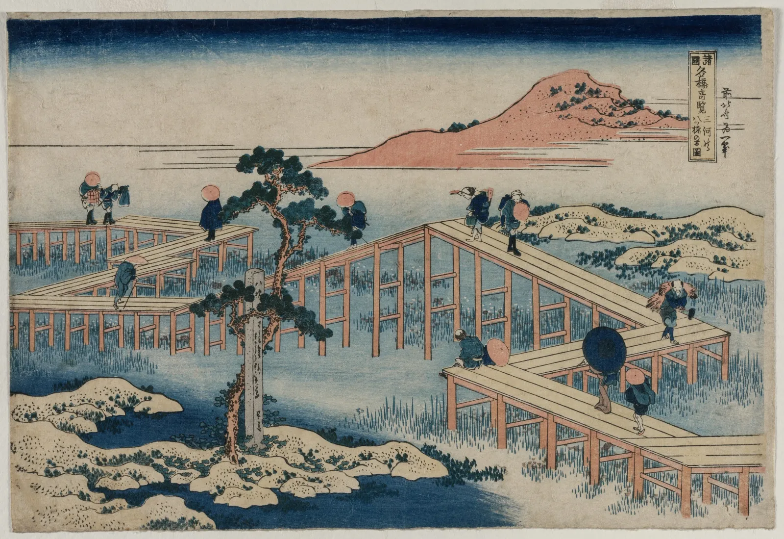An Ancient Picture of the Eight Part Bridge in Mikawa Province, Katsushika Hokusai