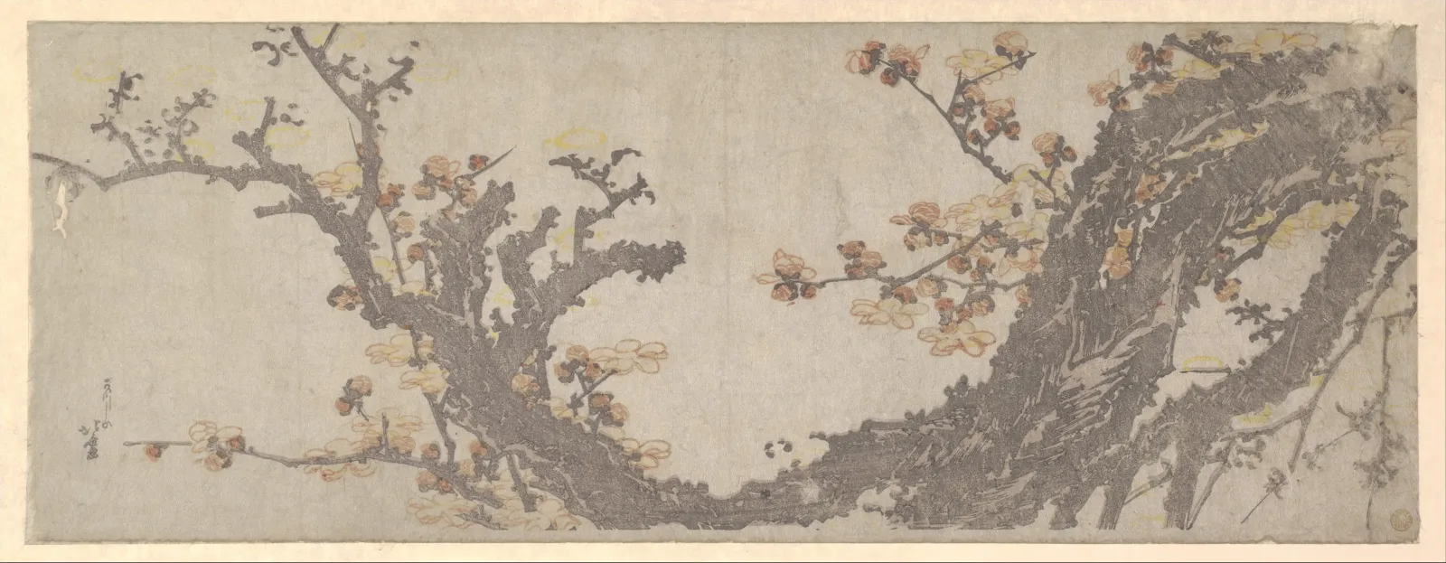 Ancient Plum Tree in Bloom, Katsushika Hokusai