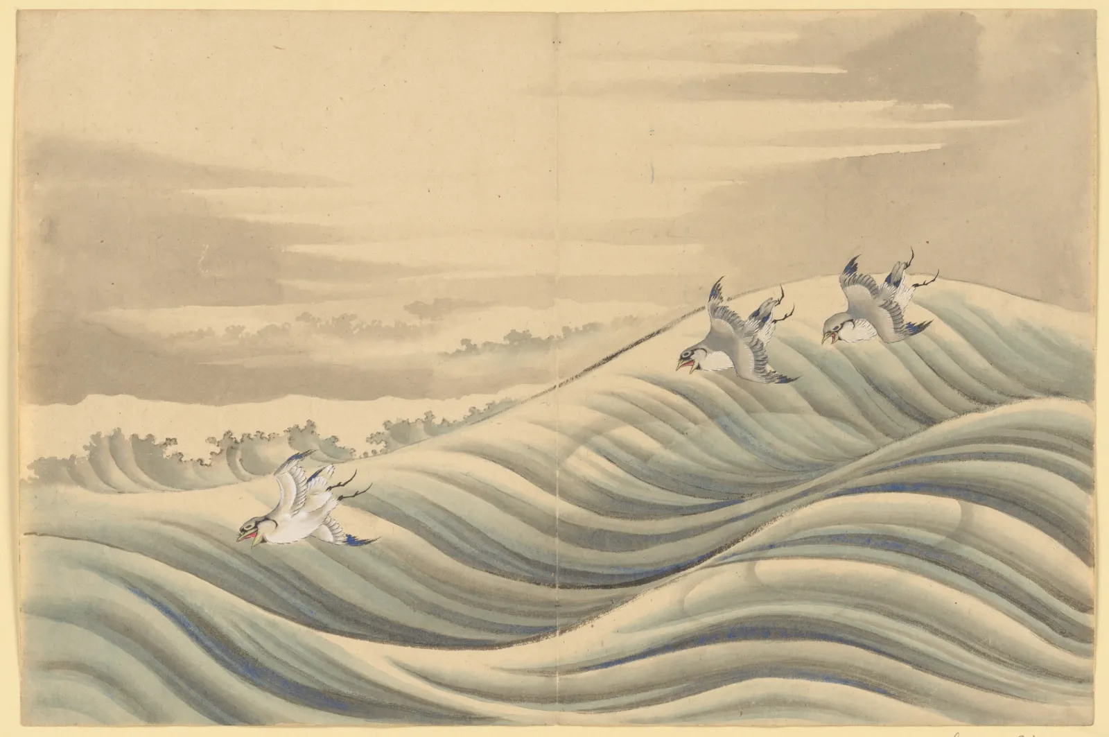 Chidori Birds, Katsushika Hokusai