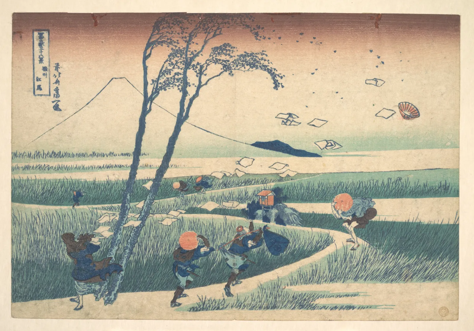 Ejiri in Suruga Province (Sunshū Ejiri), from the series Thirty-six Views of Mount Fuji (Fugaku sanjūrokkei), Katsushika Hokusai