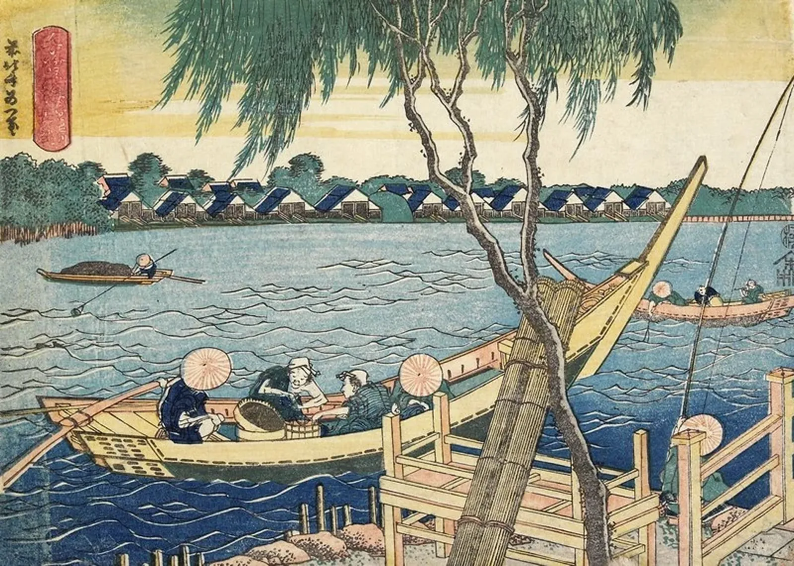 Fishing in the Miyato River, Katsushika Hokusai