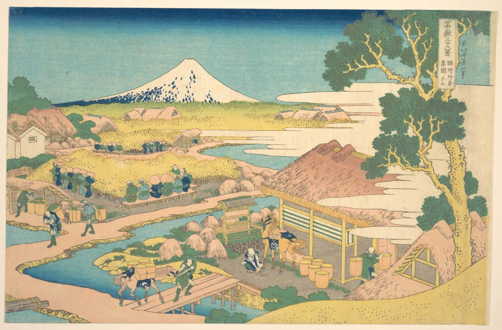 Fuji from the Katakura Tea Fields in Suruga (Sunshū Katakura chaen no Fuji), from the series Thirty-six Views of Mount Fuji (Fugaku sanjūrokkei), Katsushika Hokusai