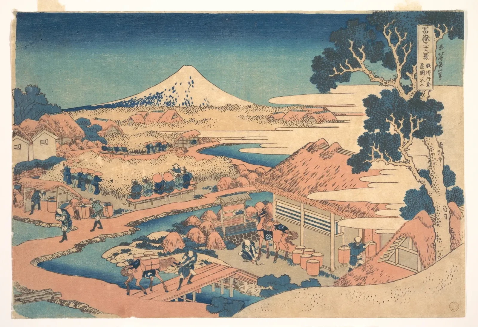 Fuji from the Katakura Tea Fields in Suruga (Sunshū Katakura chaen no Fuji), from the series Thirty-six Views of Mount Fuji (Fugaku sanjūrokkei), Katsushika Hokusai