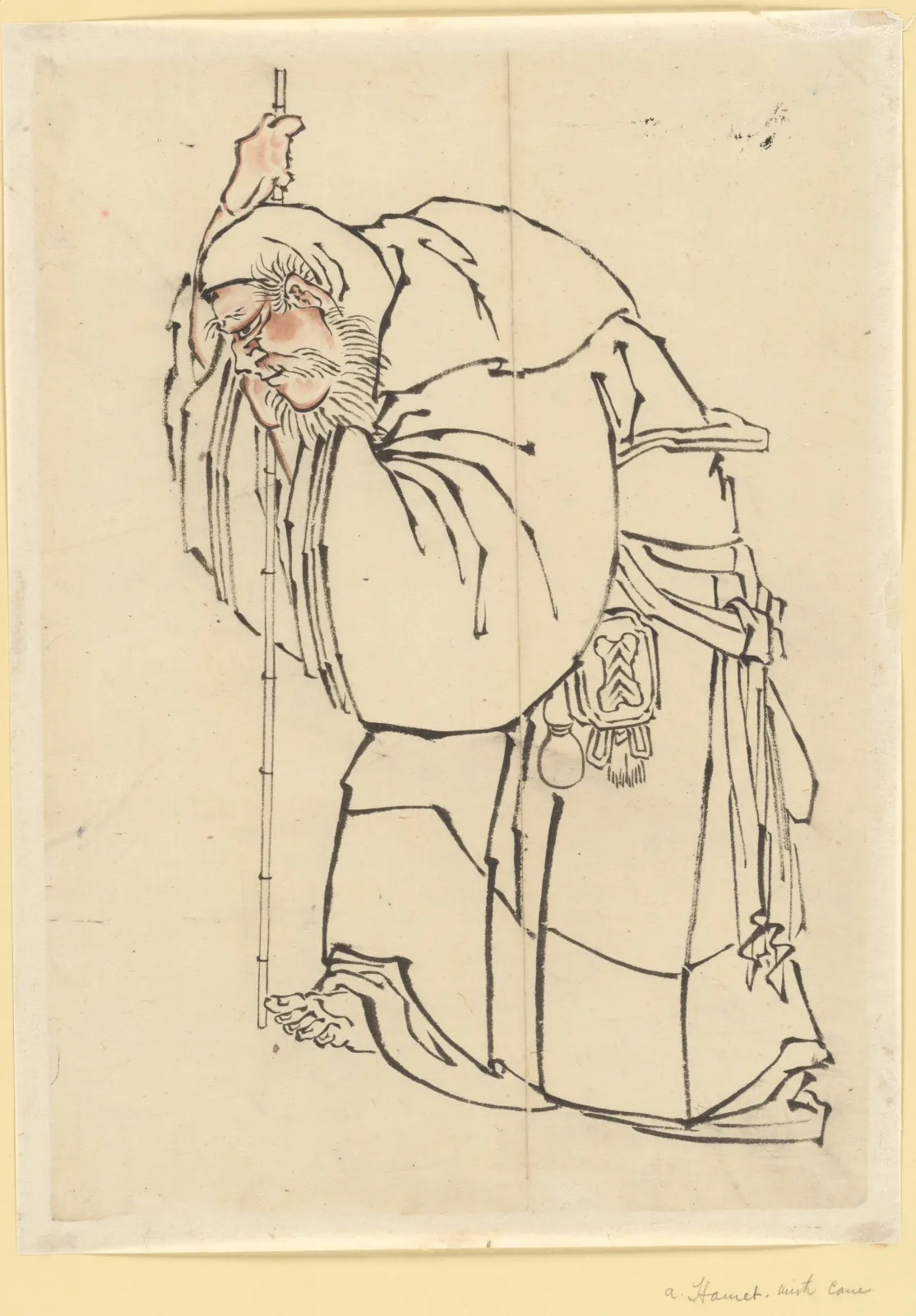 Hermit with a Staff, Katsushika Hokusai