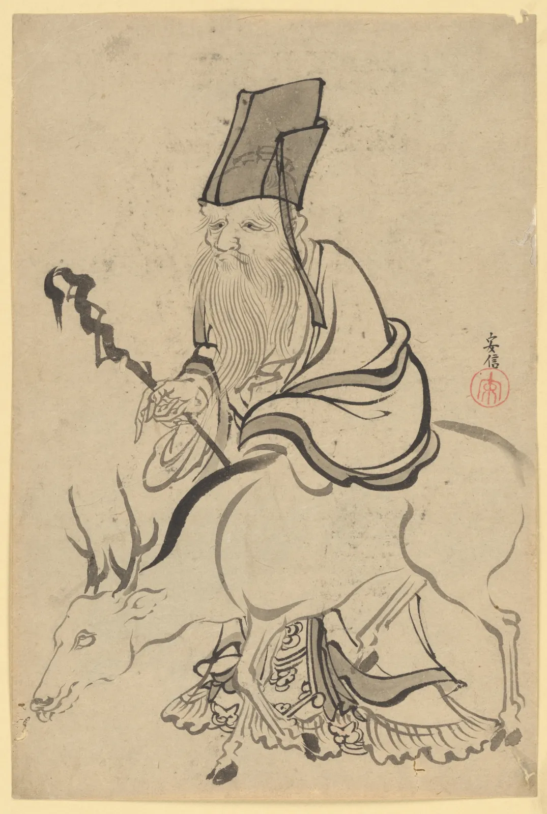 Juro (God of Luck), Katsushika Hokusai
