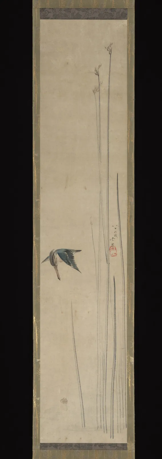 Kingfisher and Bulrushes, Katsushika Hokusai