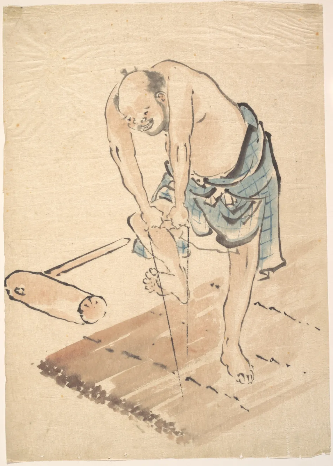 Man on a Raft, Katsushika Hokusai