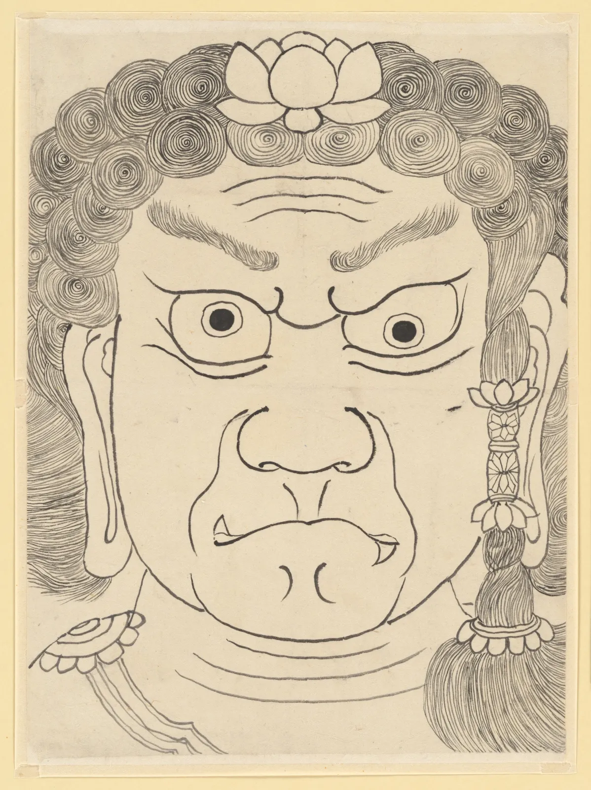 Mask of Fudō Myōō, Katsushika Hokusai