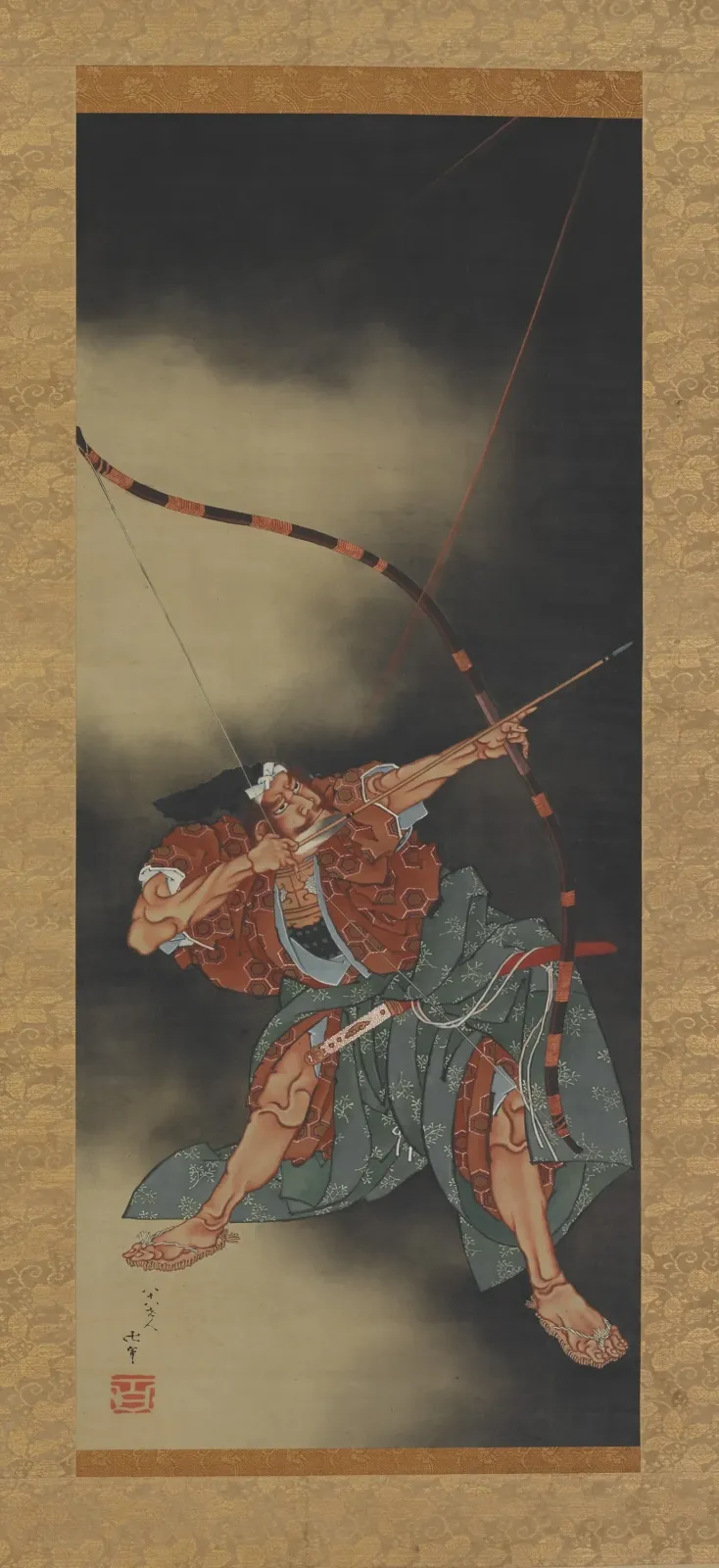 Minamoto no Yorimasa Aiming an Arrow, Katsushika Hokusai