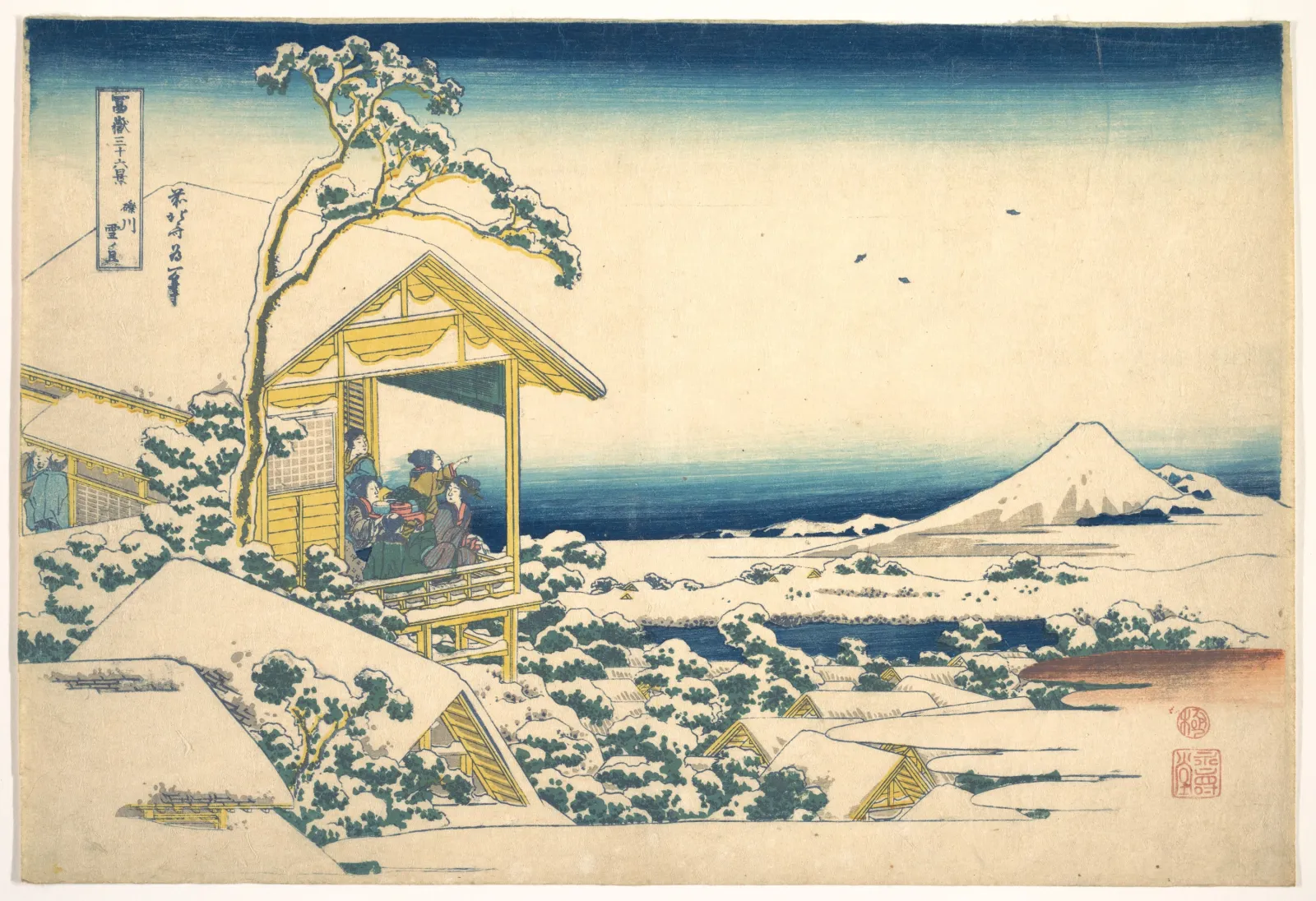 Morning after the Snow at Koishikawa in Edo, Katsushika Hokusai