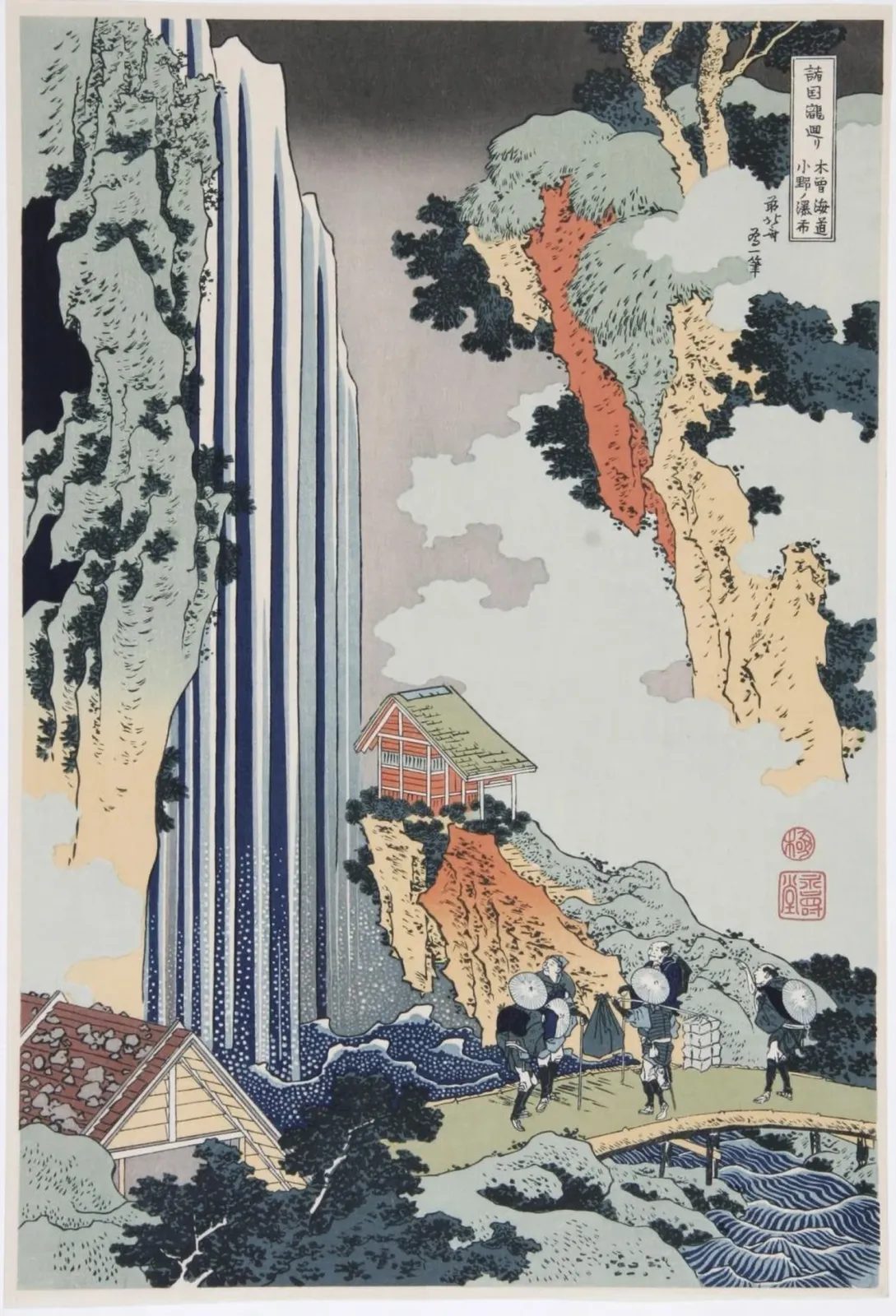 Ono Waterfall on the Kisokaidō, Katsushika Hokusai