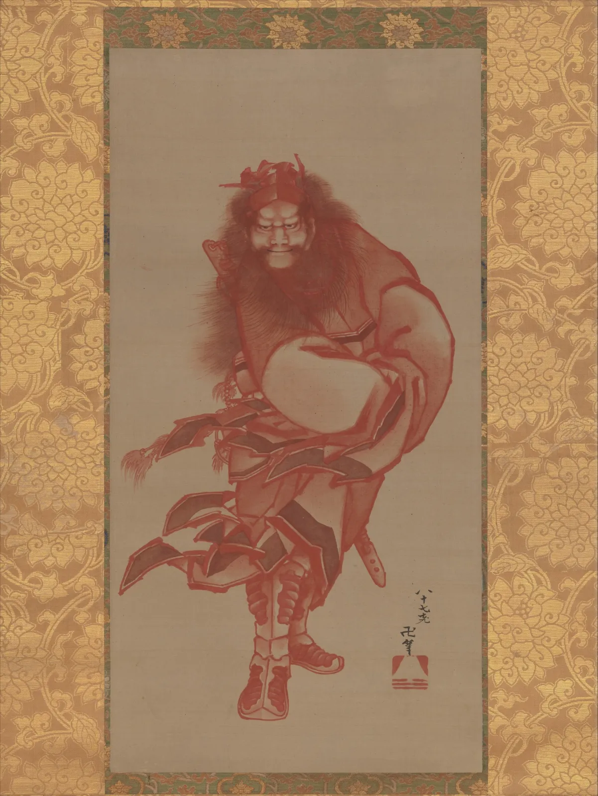 Red Zhong Kui, the Demon Queller, Katsushika Hokusai