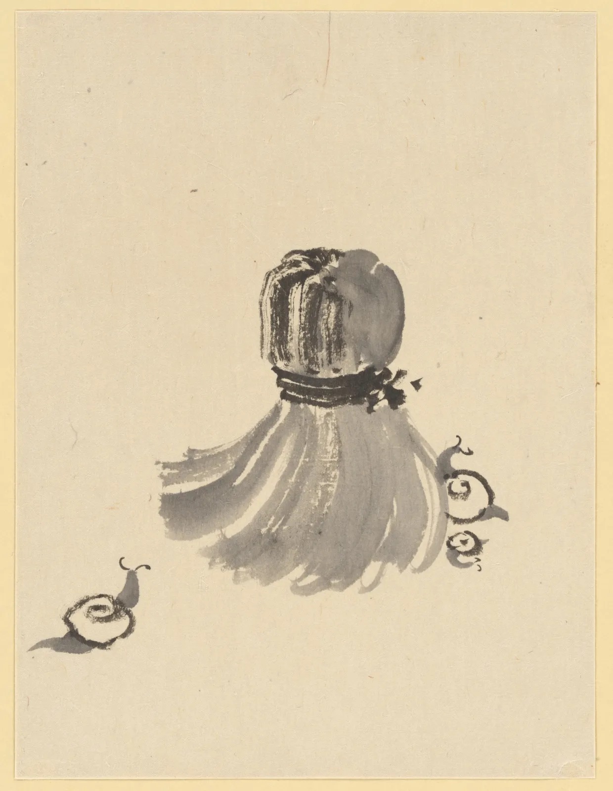 Snails and Tawashi Scrubber, Katsushika Hokusai