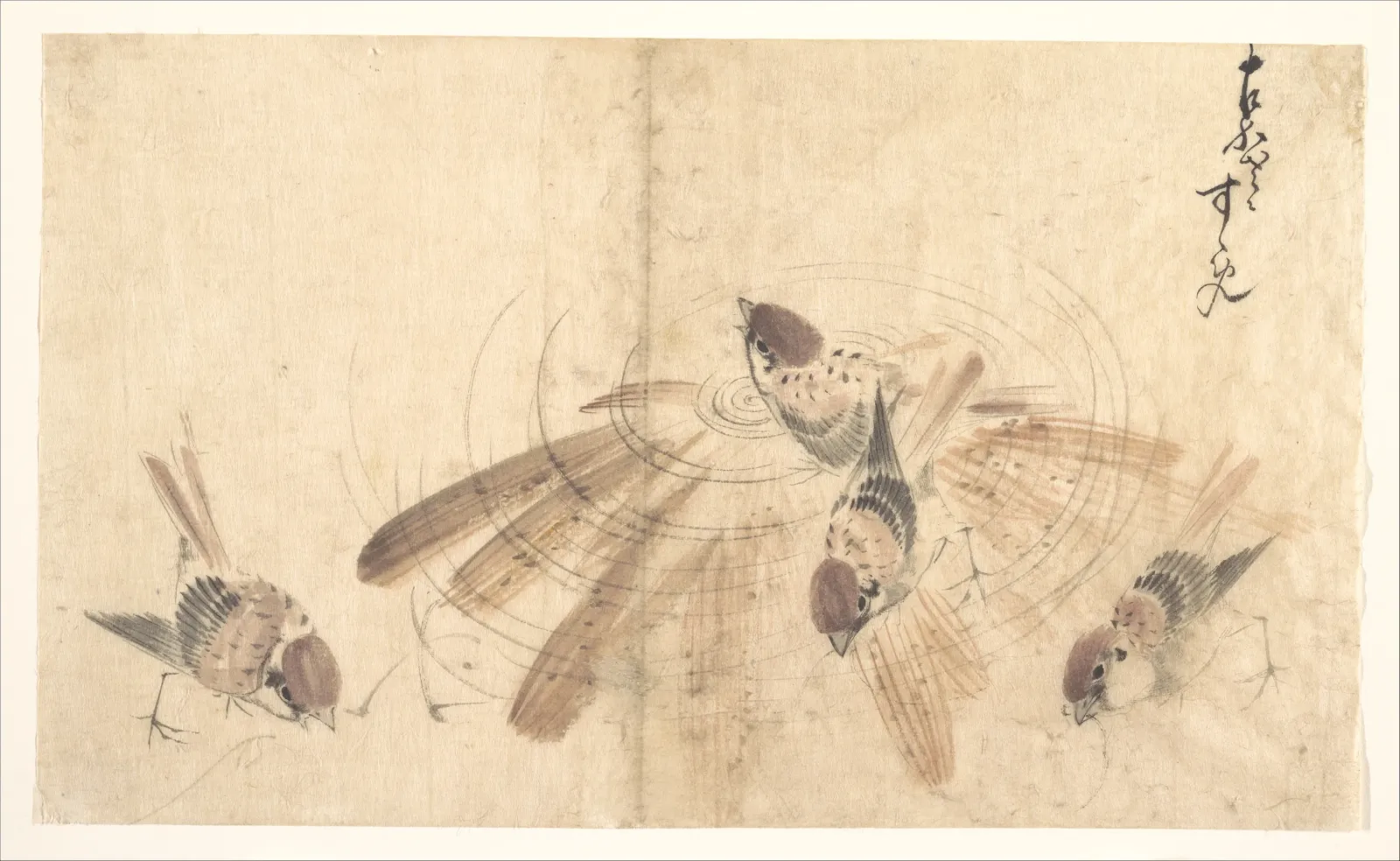 Sparrows, Katsushika Hokusai