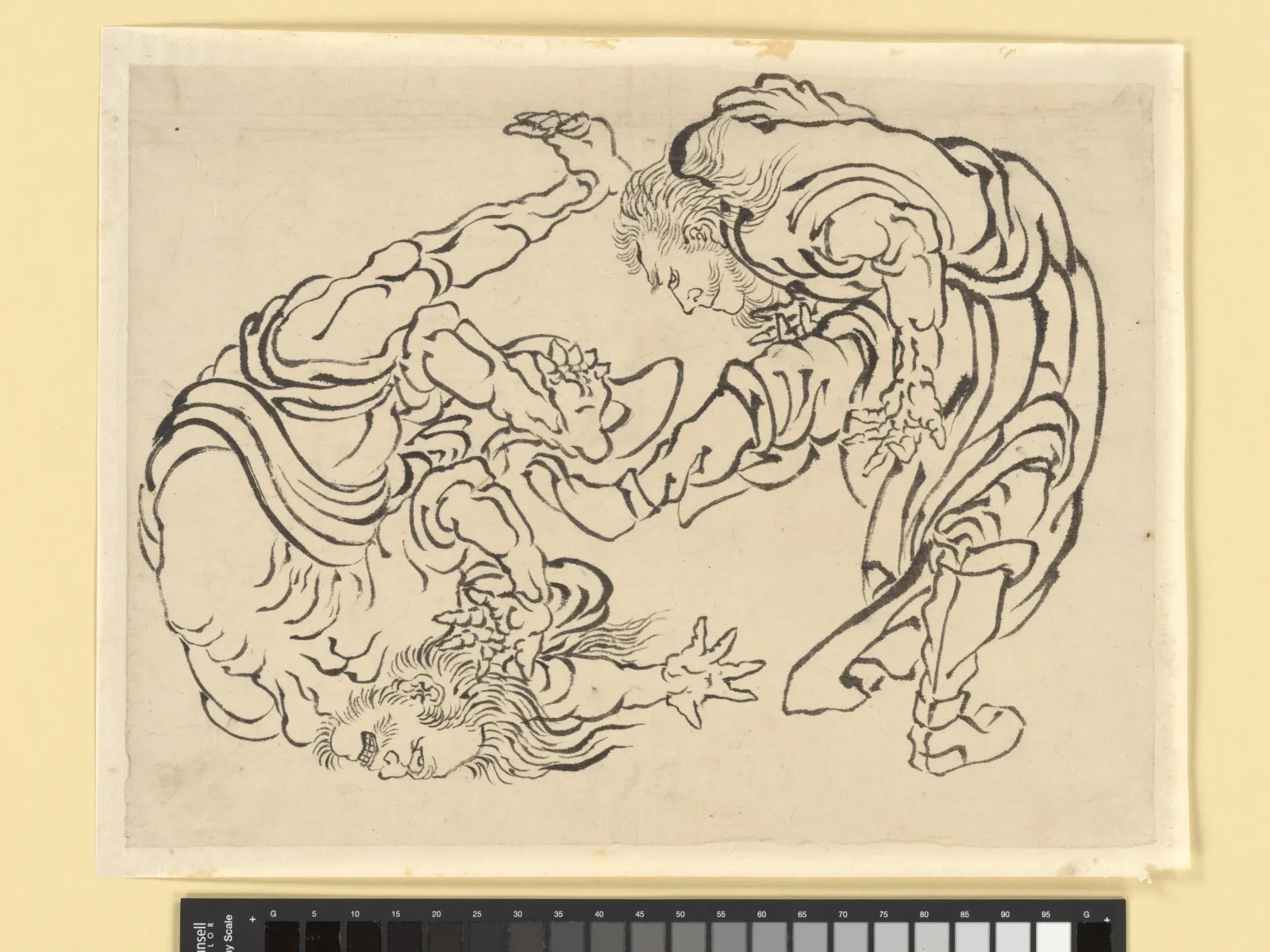 Two Wrestlers, Katsushika Hokusai