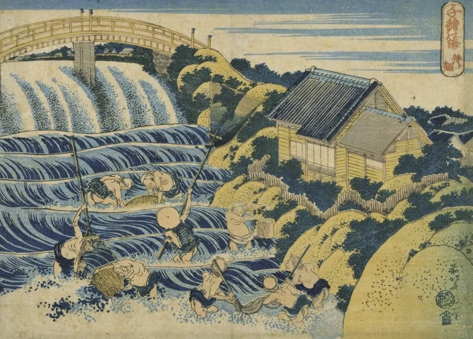 Waiting Nets, Katsushika Hokusai