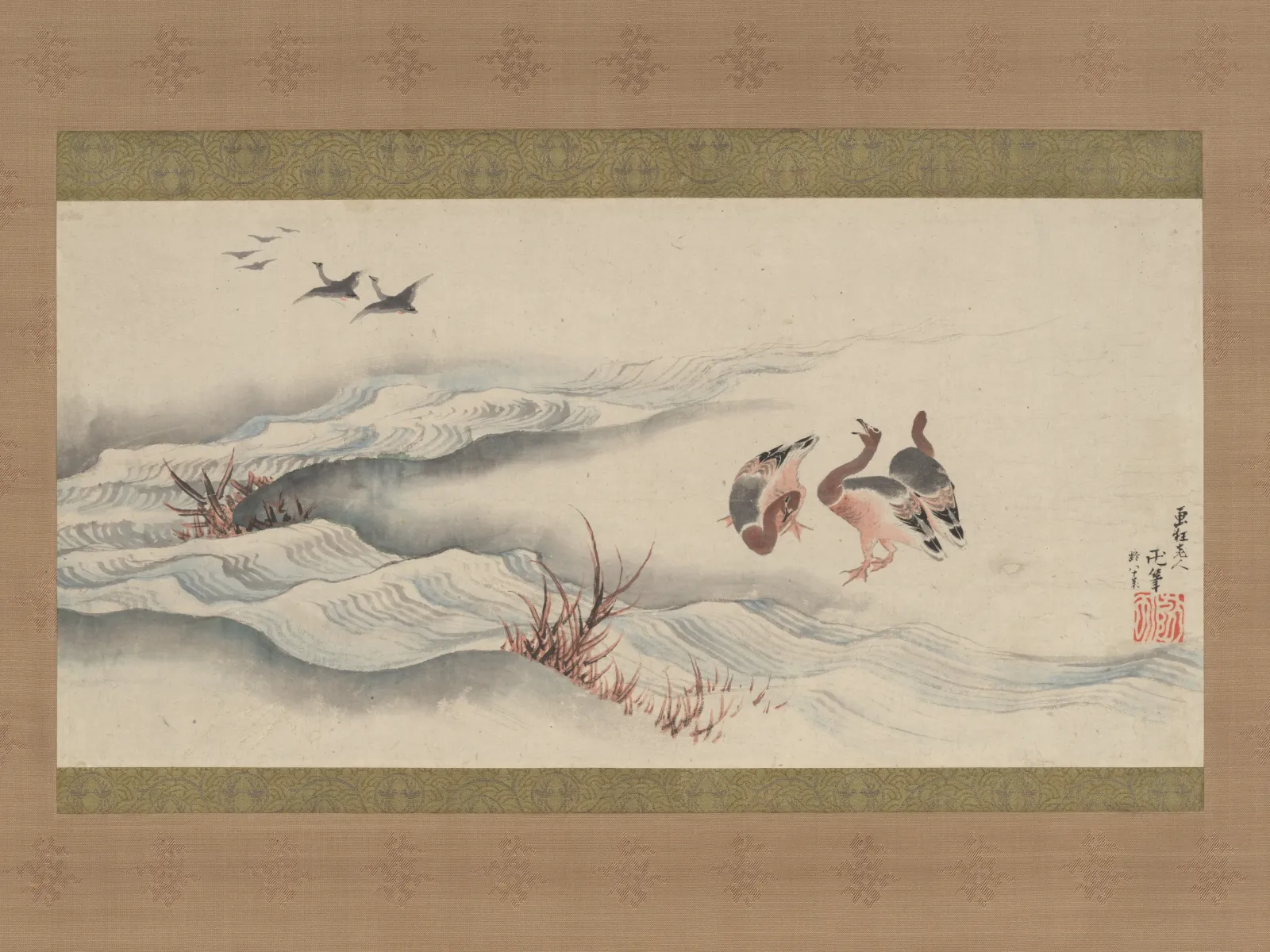 Wild Geese and Water, Katsushika Hokusai