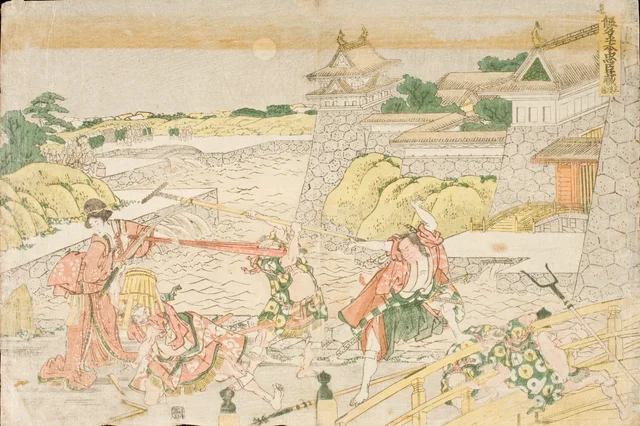 Acto III de la obra Kanadehon Chūshingura, «Abecedario kana del tesoro de los vasallos fieles»