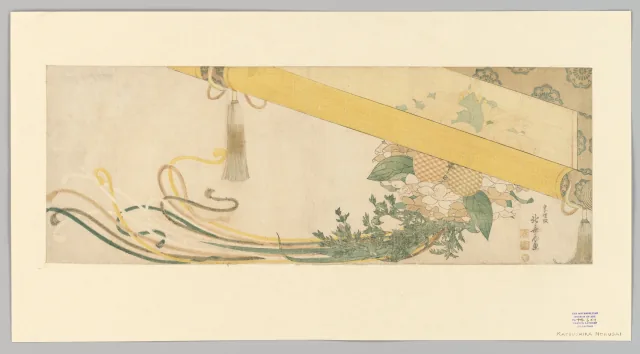 花籠と簾, 葛飾北斎