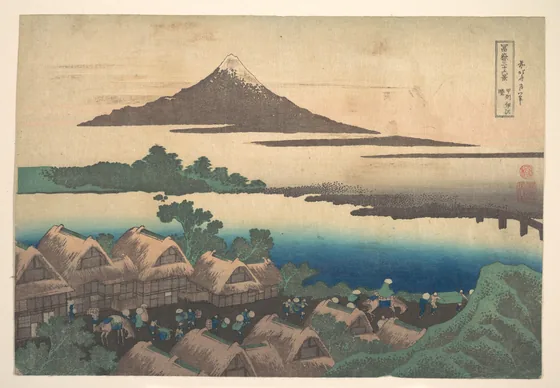 Dawn at Isawa in Kai Province (Kōshū Isawa no akatsuki), from the series Thirty-six Views of Mount Fuji (Fugaku sanjūrokkei)