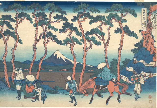Hodogaya en el Tōkaidō (Tōkaidō Hodogaya), de la serie Treinta y seis vistas del monte Fuji (Fugaku sanjūrokkei), Katsushika Hokusai