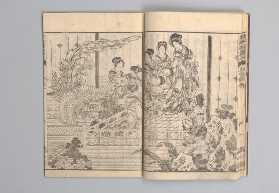 Illustrated “Anthology of Tang-Dynasty Poems” in Five-Syllable Lines (Tōshisen ehon gogon ritsu hairitsu) 画本唐詩選五言律排律