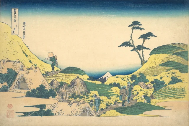 El Bajo Meguro (Shimo Meguro), de la serie Treinta y seis vistas del monte Fuji (Fugaku sanjūrokkei)