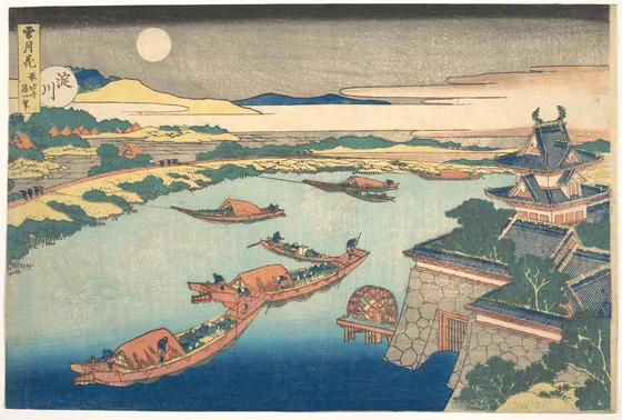 Moonlight on the Yodo River (Yodogawa), from the series Snow, Moon, and Flowers (Setsugekka)