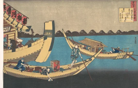 Poème de Kiyohara no Fukayabu, de la série Cent poèmes expliqués par la nourrice (Hyakunin isshu uba ga etoki) — Katsushika Hokusai