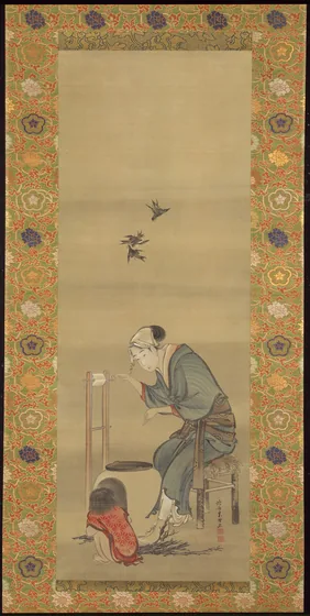 Woman Spinning Silk