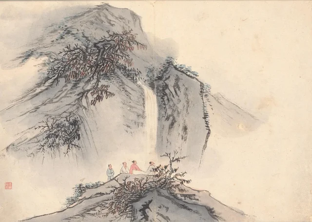 Contemplating the waterfall