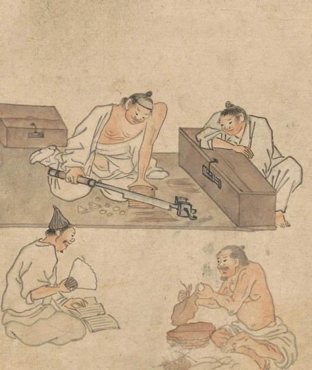 La coupe du tabac, de l'album de peintures de genre de Danwon