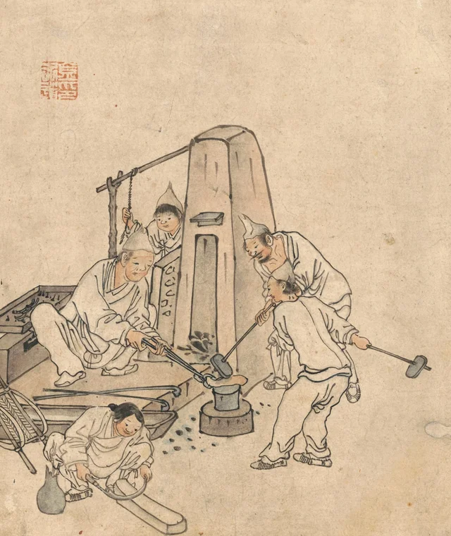 A forja, do álbum de pinturas de gênero de Danwon