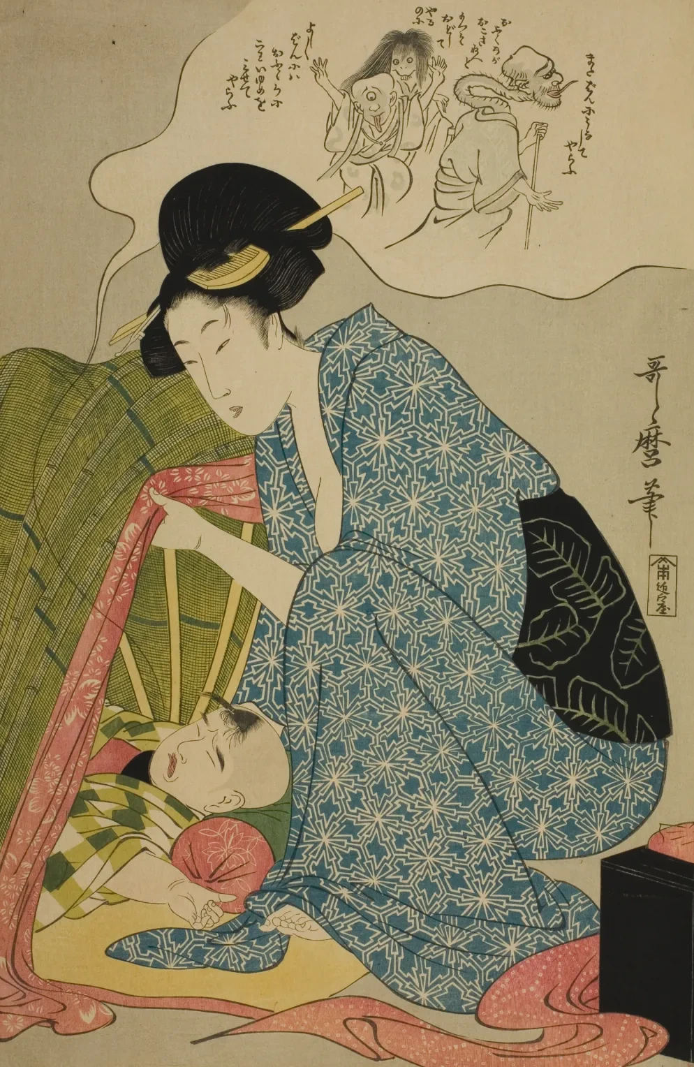 Pesadilla de fantasmas de un niño, Kitagawa Utamaro
