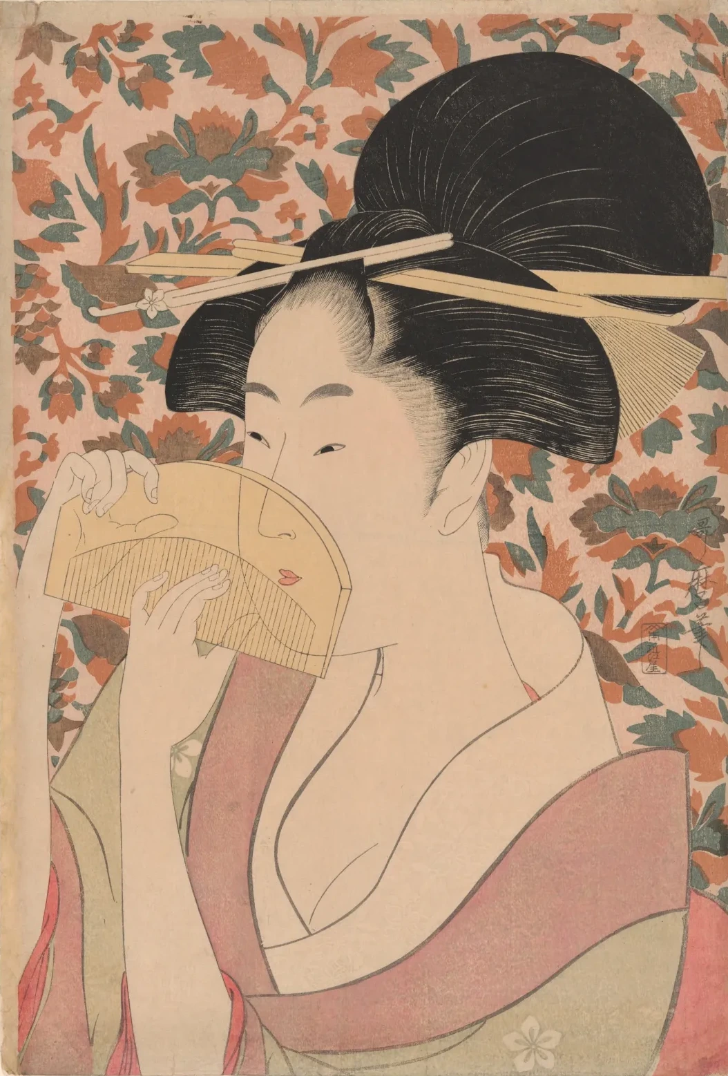 Woman Holding a Tortoise-shell Hair-comb, Kitagawa Utamaro
