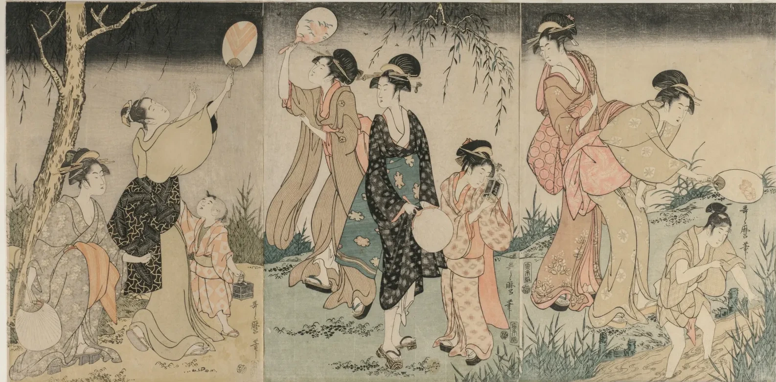 Caçando vaga-lumes, Kitagawa Utamaro