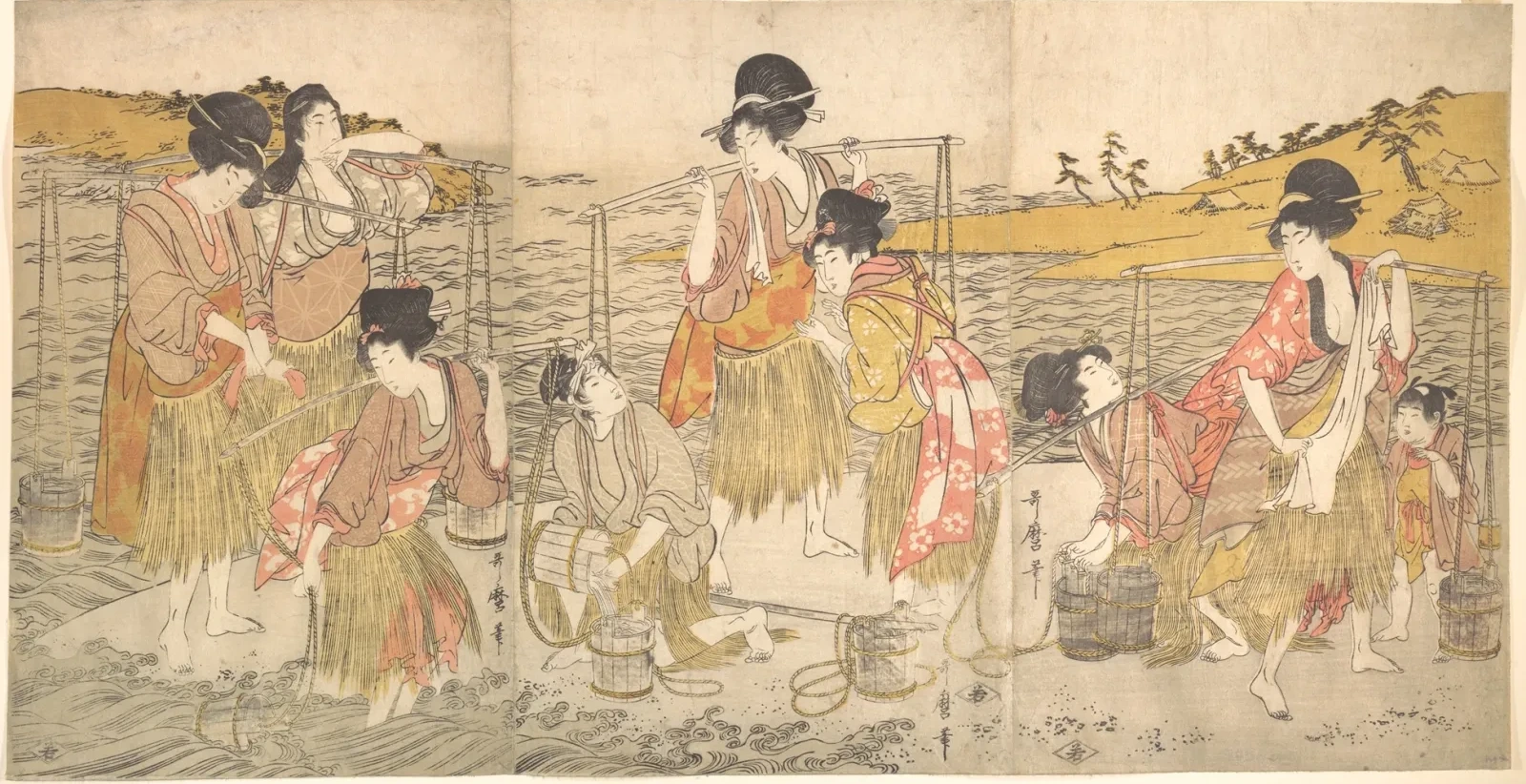 The Dance of the Beach Maidens, Kitagawa Utamaro