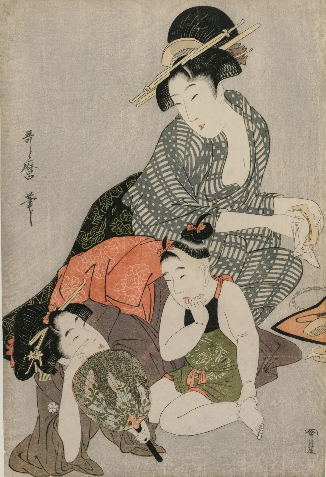 La limpieza de los peines, Kitagawa Utamaro