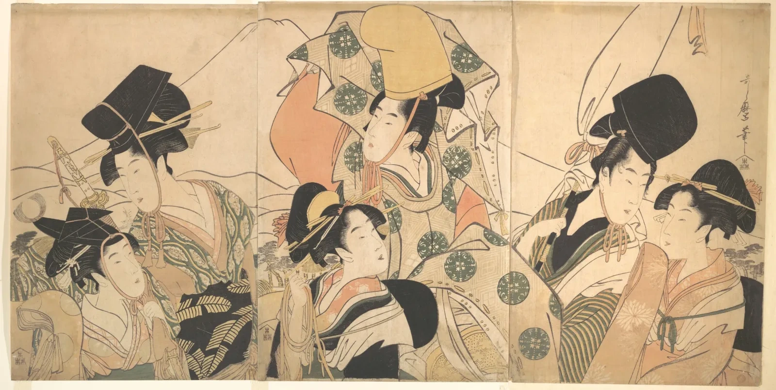 Le Voyage de Narihira vers l'Est, Kitagawa Utamaro