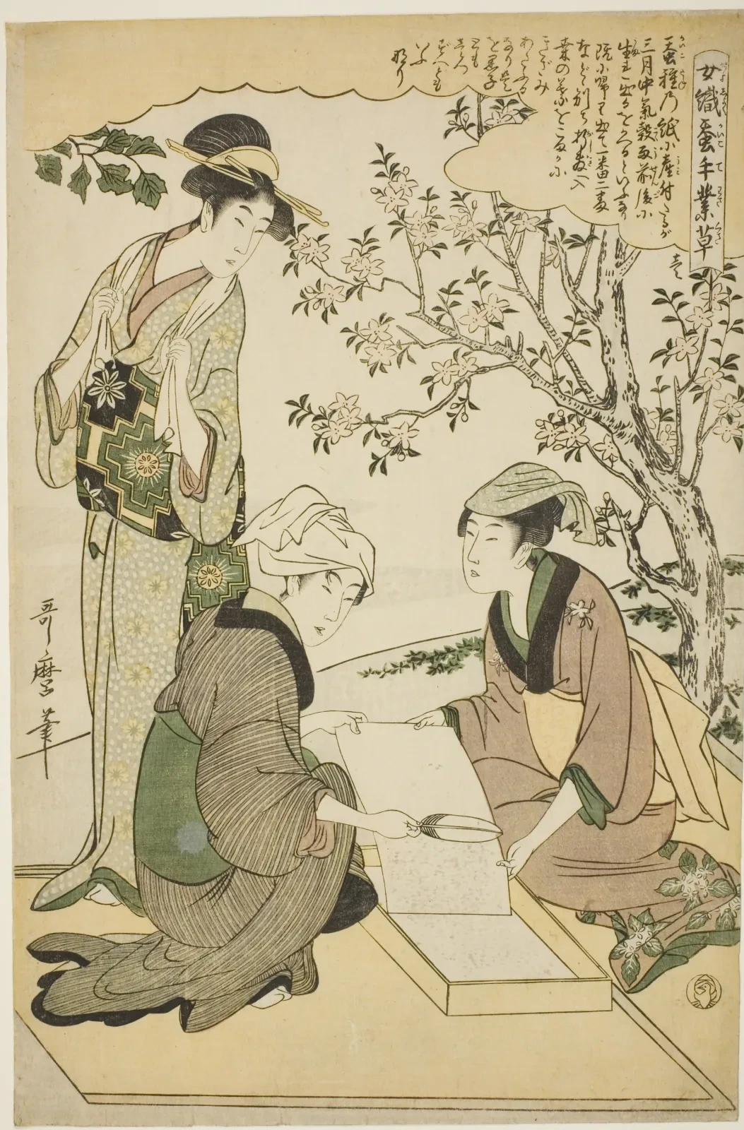 女織蚕手業草・一, 喜多川歌麿