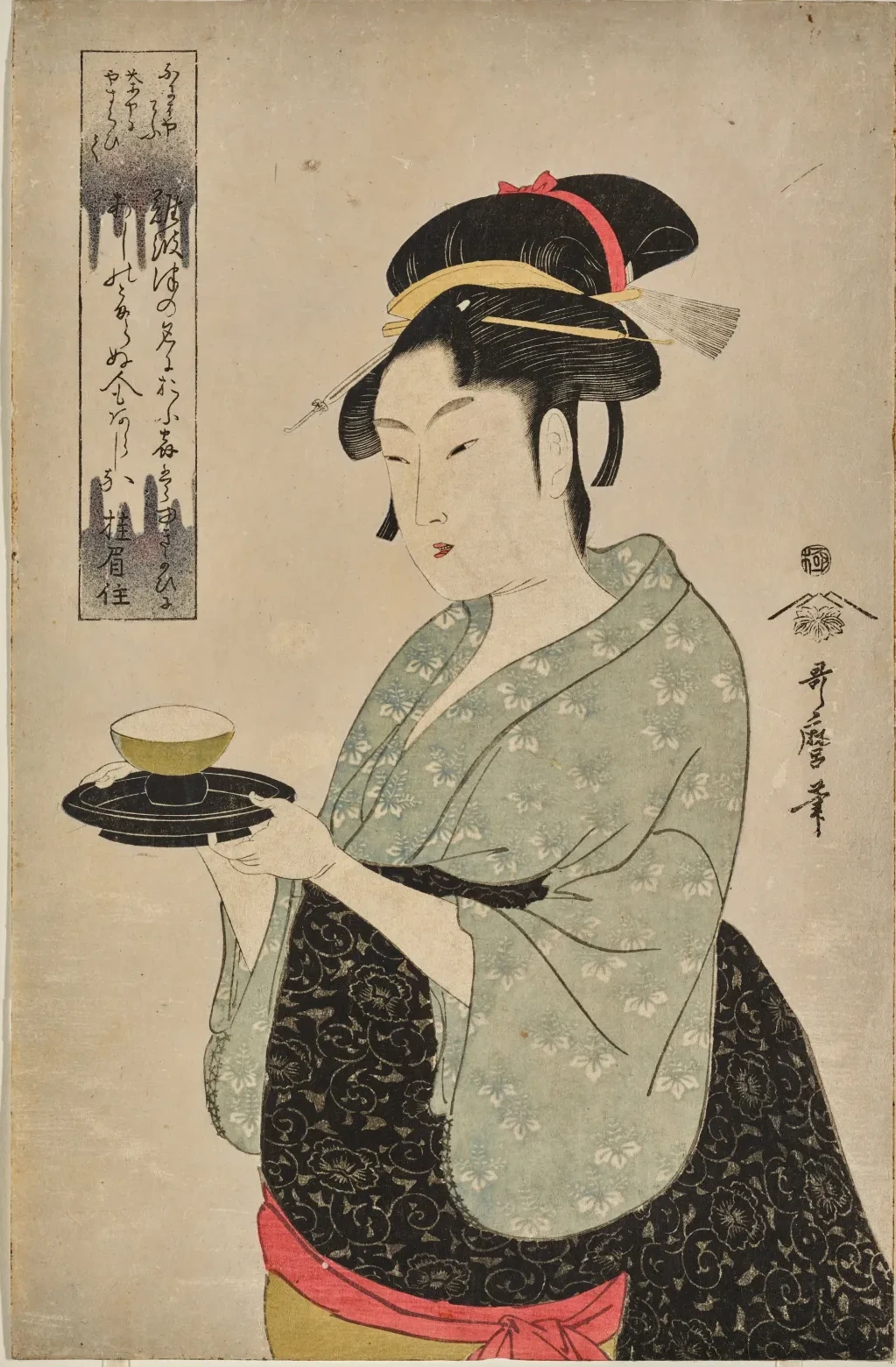 Naniwaya Teahouse Waitress Okita, Kitagawa Utamaro