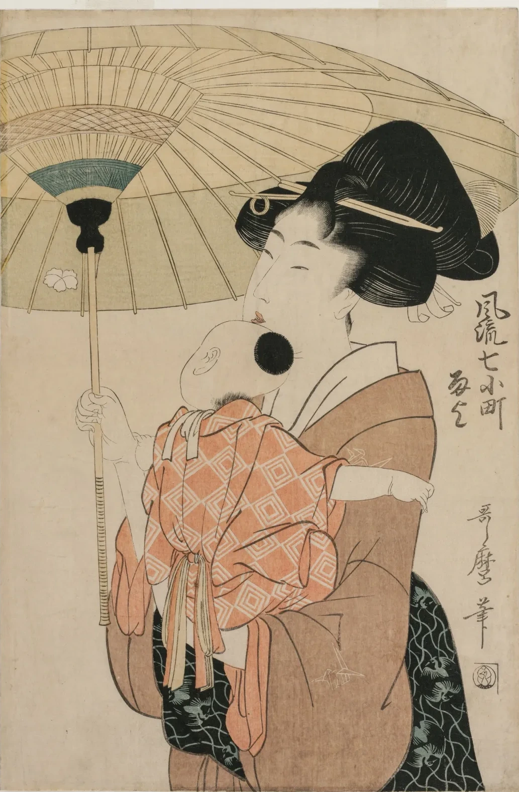 Prayers for Rain, from the series Seven Elegant Komachi, Kitagawa Utamaro