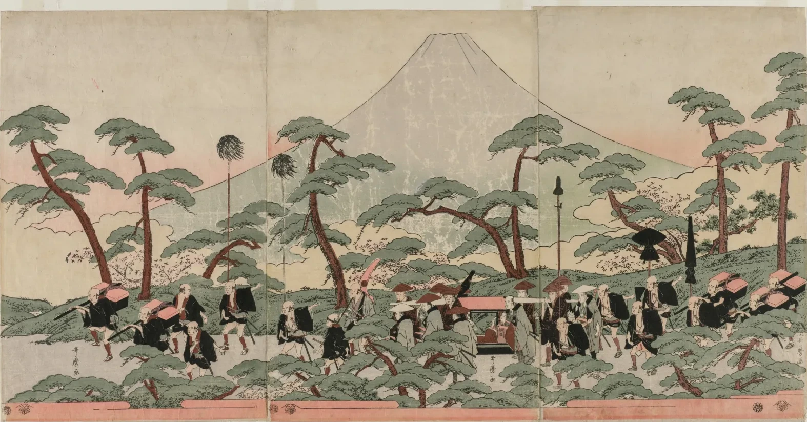 Procession at the Foot of Mount Fuji, Kitagawa Utamaro