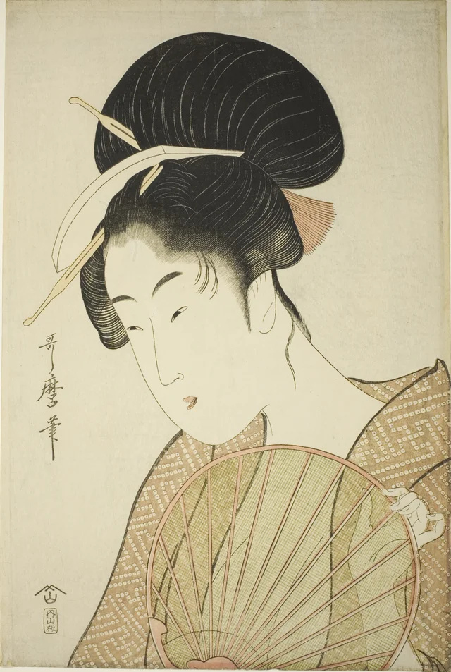 団扇を持つ女